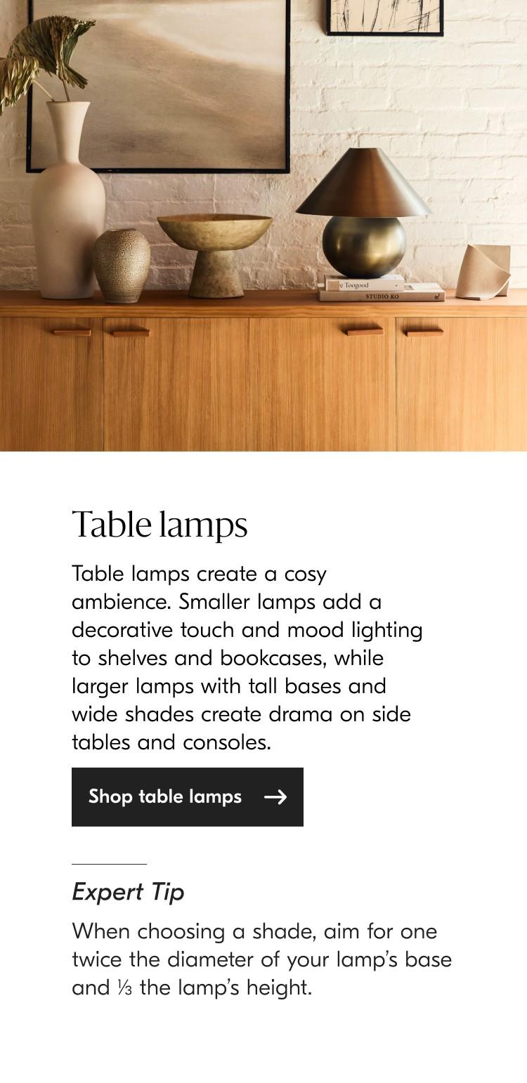Shop table lamps
